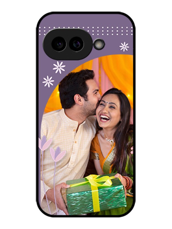 Custom Pixel 9A 5G Custom Glass Phone Case - Lavender Flowers Design