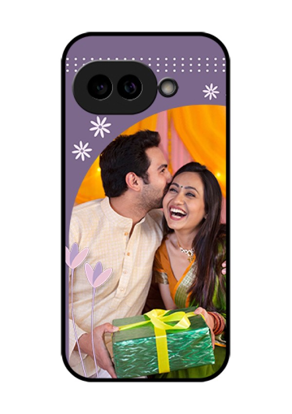 Pixel 9A 5G Custom Glass Phone Case - Lavender Flowers Design