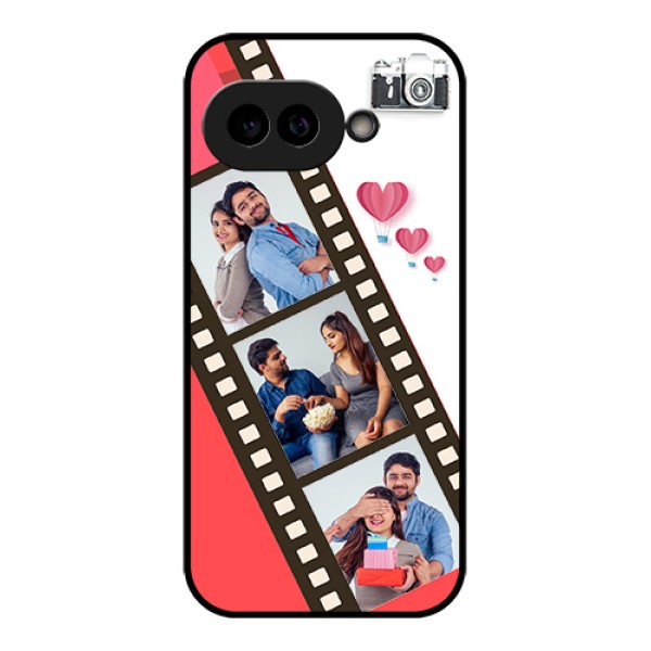 Pixel 9A 5G Custom Glass Phone Case - 3 Image Holder With Film Reel