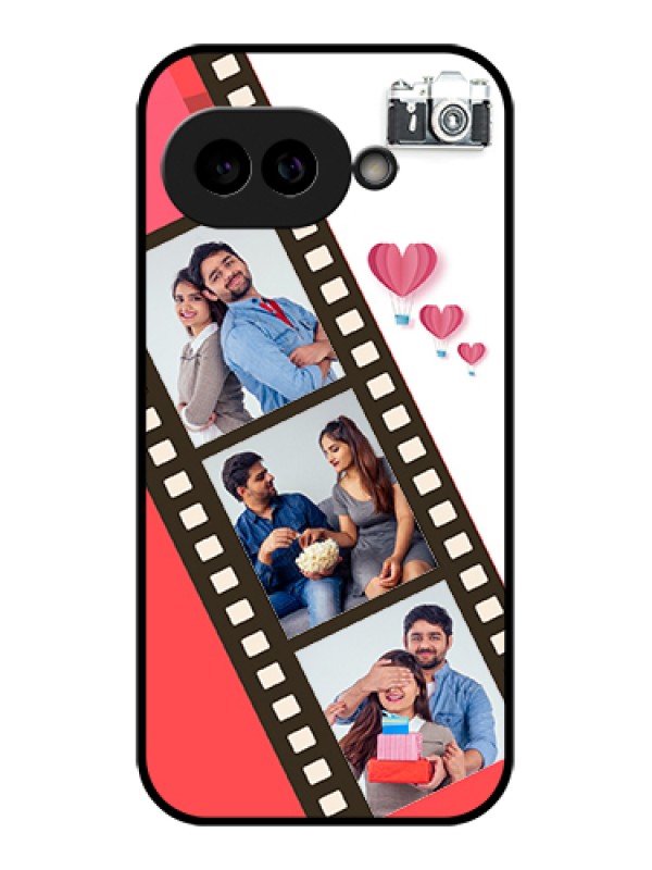 Custom Pixel 9A 5G Custom Glass Phone Case - 3 Image Holder With Film Reel