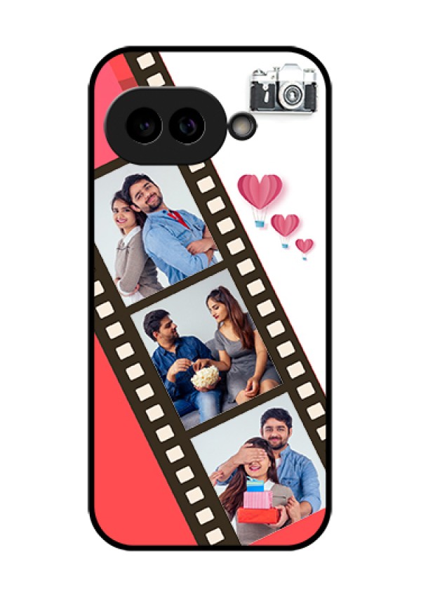 Pixel 9A 5G Custom Glass Phone Case - 3 Image Holder With Film Reel