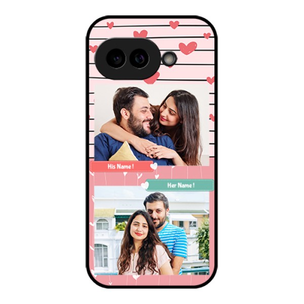 Pixel 9A 5G Custom Glass Phone Case - Photo With Heart Design