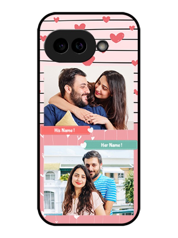 Custom Pixel 9A 5G Custom Glass Phone Case - Photo With Heart Design