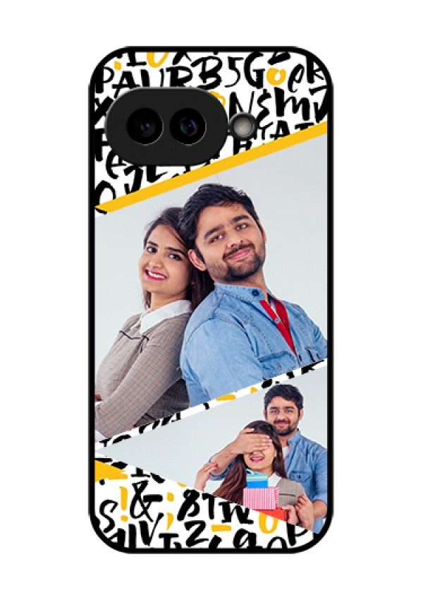 Pixel 9A 5G Custom Glass Phone Case - Letters Pattern Design