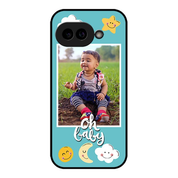 Pixel 9A 5G Custom Glass Phone Case - Smiley Kids Stars Design
