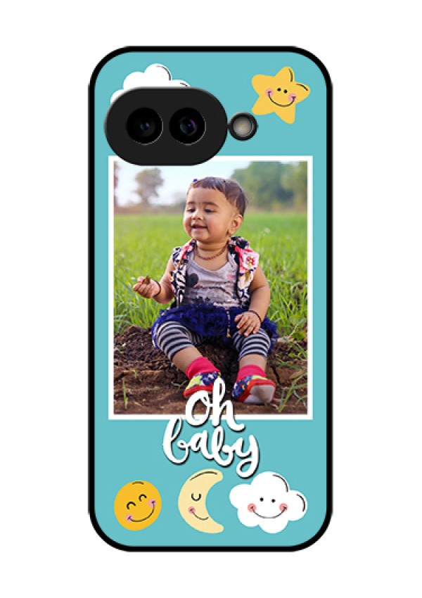 Pixel 9A 5G Custom Glass Phone Case - Smiley Kids Stars Design