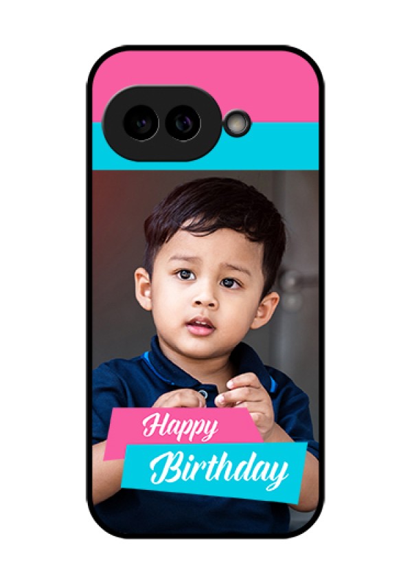 Pixel 9A 5G Custom Glass Phone Case - Image Holder With 2 Color Design