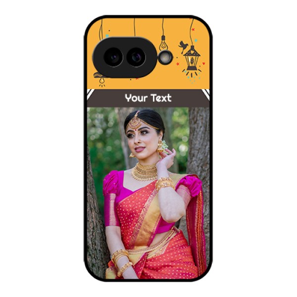 Pixel 9A 5G Custom Glass Phone Case - With Family Picture And Icons