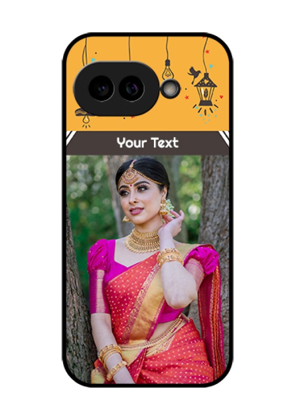 Pixel 9A 5G Custom Glass Phone Case - With Family Picture And Icons
