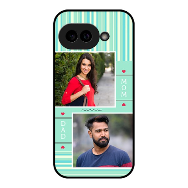 Pixel 9A 5G Custom Glass Phone Case - Mom & Dad Pic Design
