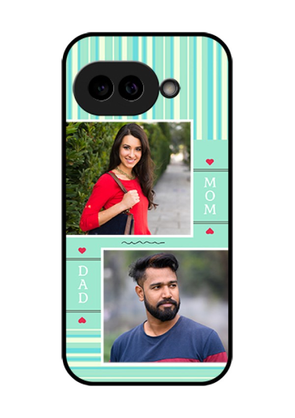 Pixel 9A 5G Custom Glass Phone Case - Mom & Dad Pic Design