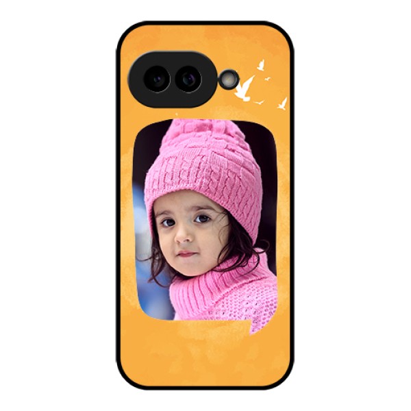 Pixel 9A 5G Custom Glass Phone Case - Water Color Design With Bird Icons