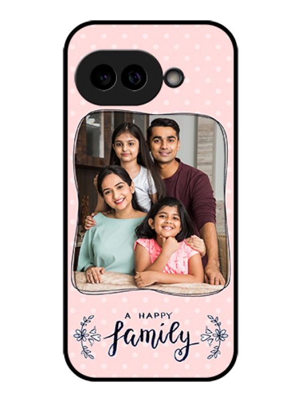 Custom Pixel 9A 5G Custom Glass Phone Case - Family With Dots Design