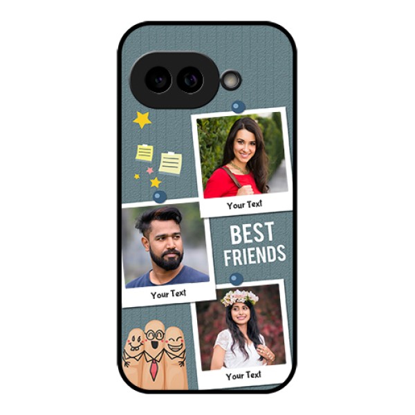 Pixel 9A 5G Custom Glass Phone Case - Sticky Frames And Friendship Design