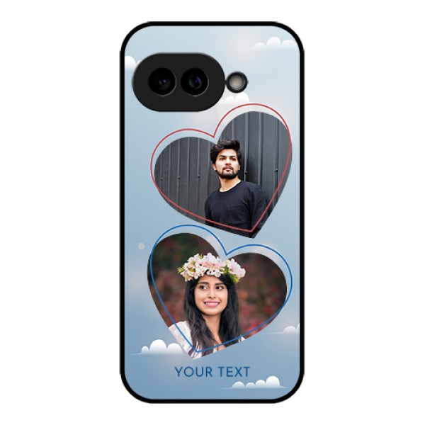 Pixel 9A 5G Custom Glass Phone Case - Blue Color Couple Design