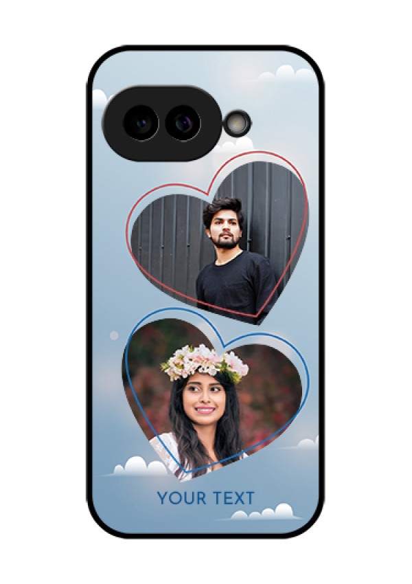 Pixel 9A 5G Custom Glass Phone Case - Blue Color Couple Design