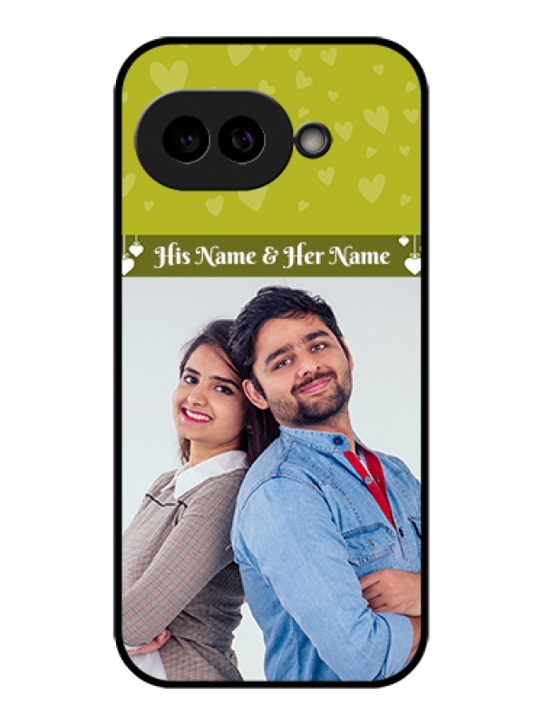 Custom Pixel 9A 5G Custom Glass Phone Case - You & Me Heart Design