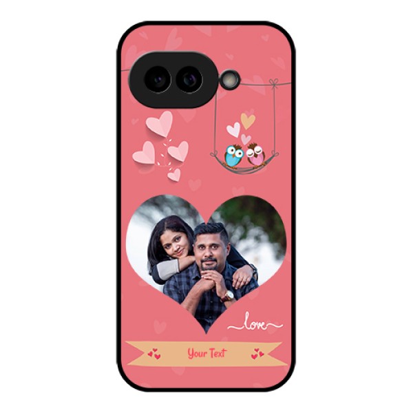 Pixel 9A 5G Custom Glass Phone Case - Peach Color Love Design
