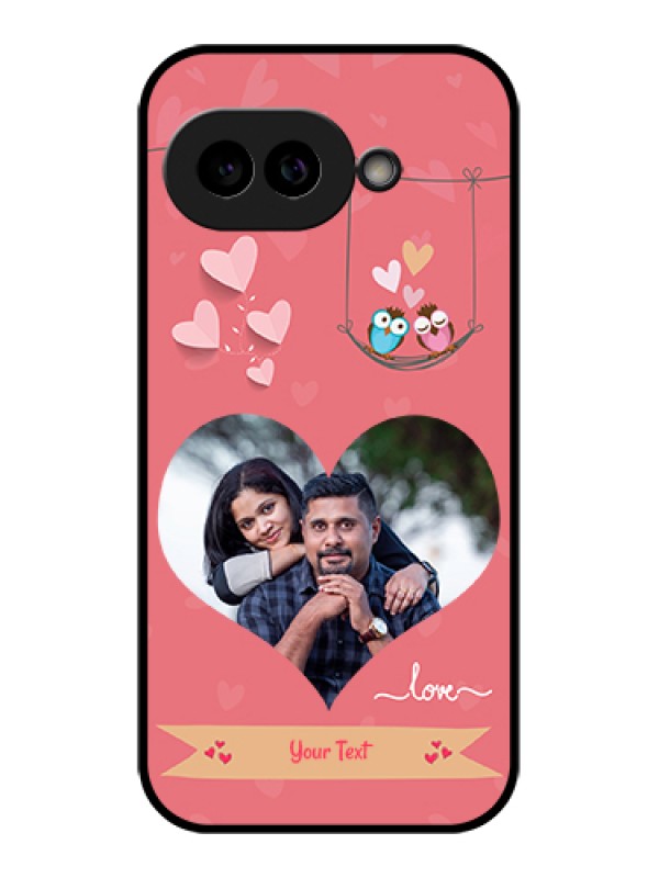 Custom Pixel 9A 5G Custom Glass Phone Case - Peach Color Love Design