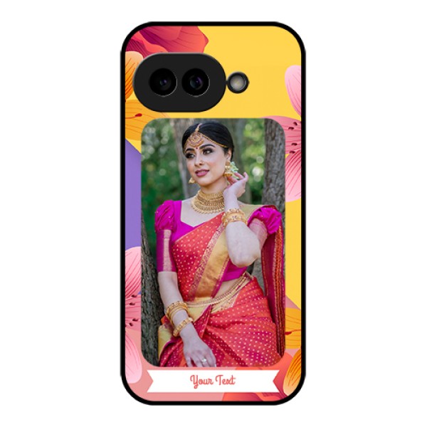 Pixel 9A 5G Custom Glass Phone Case - 3 Image With Vintage Floral Design