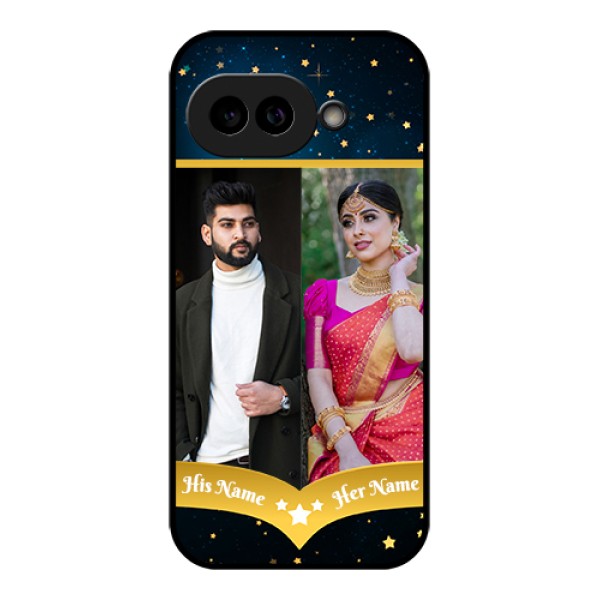 Pixel 9A 5G Custom Glass Phone Case - Galaxy Stars Backdrop Design
