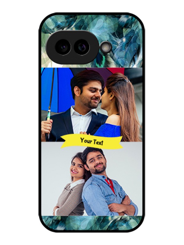 Custom Pixel 9A 5G Custom Glass Phone Case - Image With Boho Peacock Feather Design