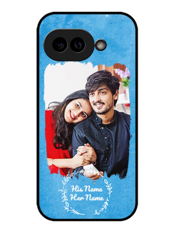 Custom Google Pixel 9A 5G Custom Glass Phone Case - Blue Color Vintage Design