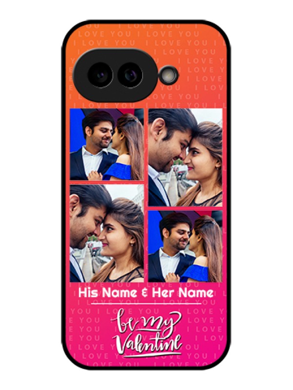 Custom Pixel 9A 5G Custom Glass Phone Case - I Love You Pink Design