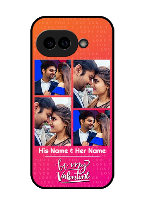 Pixel 9A 5G Custom Glass Phone Case - I Love You Pink Design
