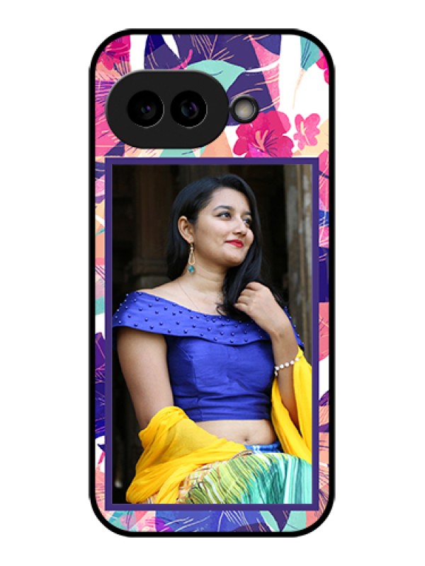 Custom Pixel 9A 5G Custom Glass Phone Case - Abstract Floral Design