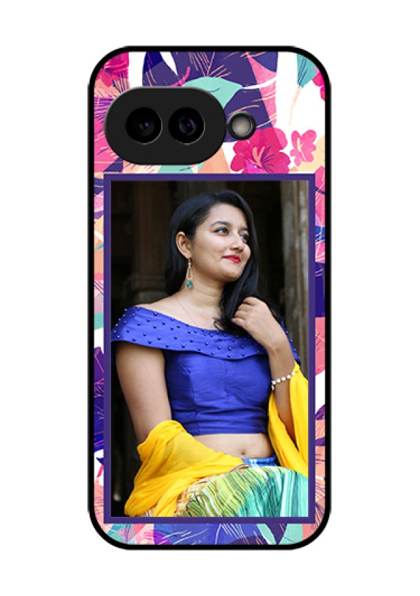 Pixel 9A 5G Custom Glass Phone Case - Abstract Floral Design