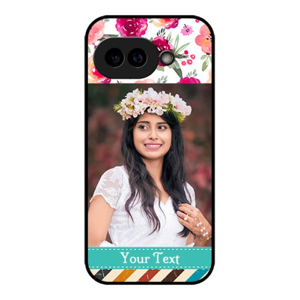Pixel 9A 5G Custom Glass Phone Case - Water Colors Floral Design