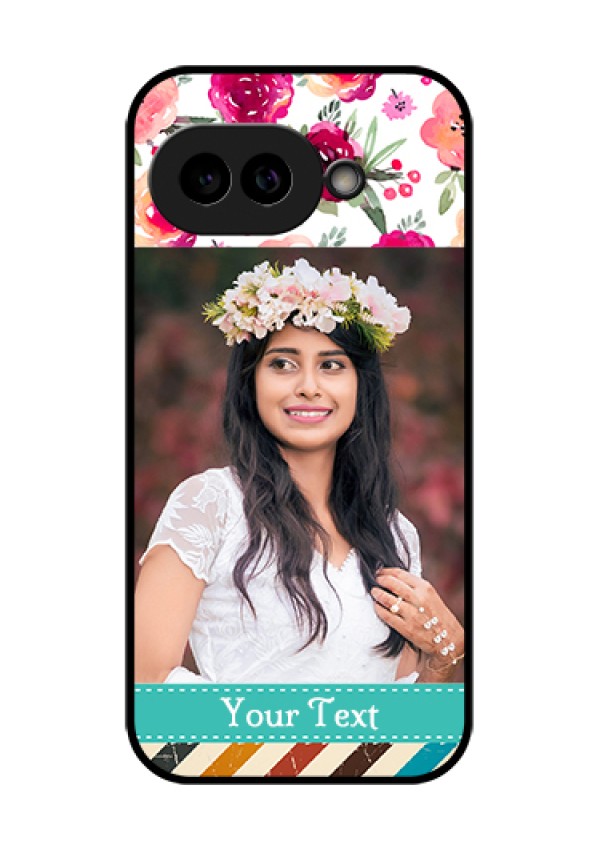 Pixel 9A 5G Custom Glass Phone Case - Water Colors Floral Design