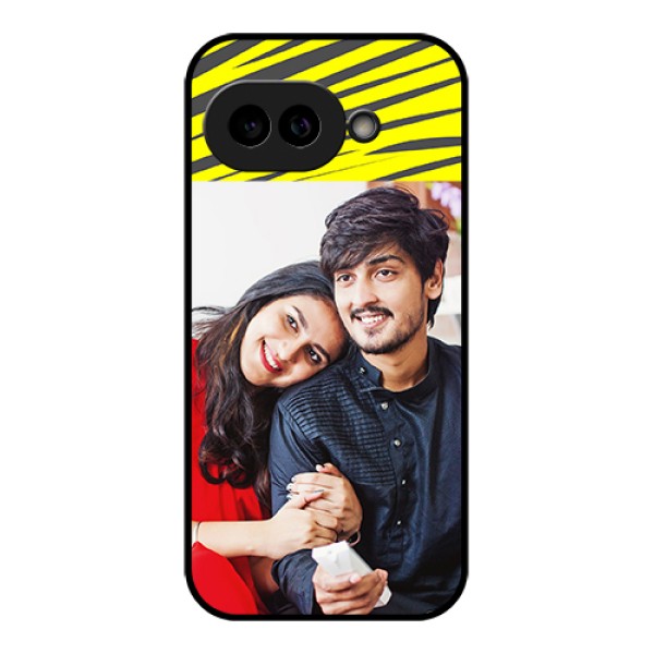 Pixel 9A 5G Custom Glass Phone Case - Yellow Abstract Design