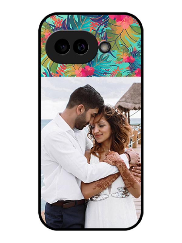 Custom Pixel 9A 5G Custom Glass Phone Case - Watercolor Floral Design