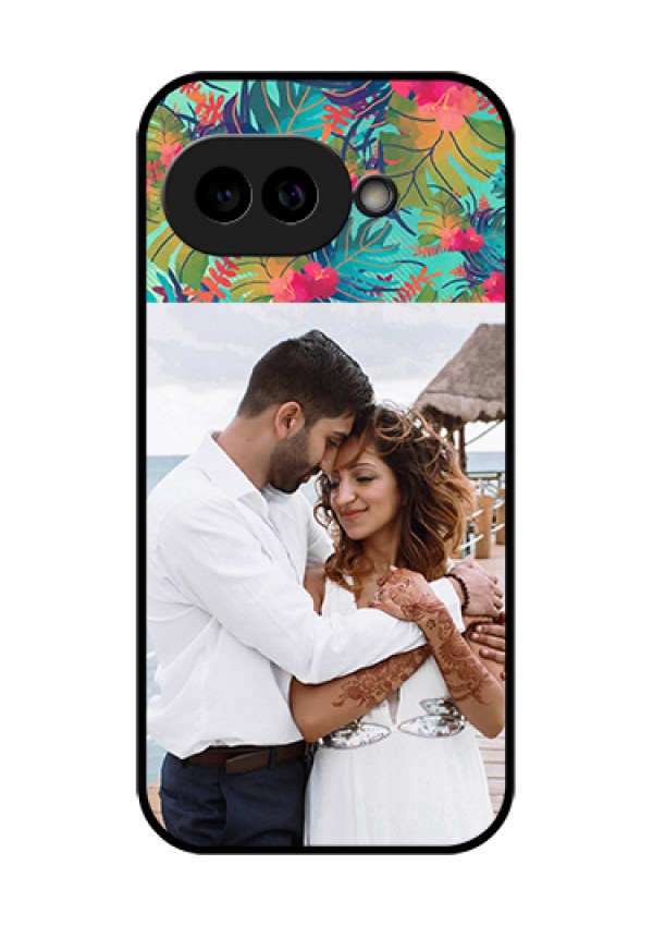 Pixel 9A 5G Custom Glass Phone Case - Watercolor Floral Design