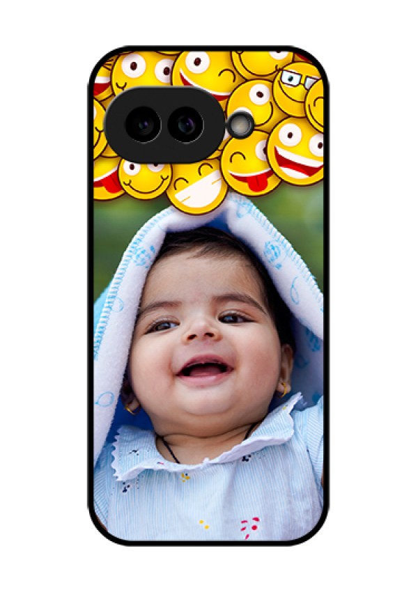 Pixel 9A 5G Custom Glass Phone Case - With Smiley Emoji Design