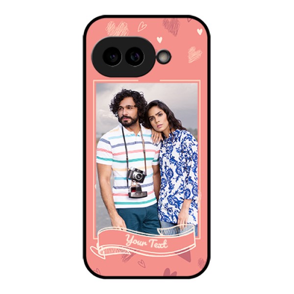 Pixel 9A 5G Custom Glass Phone Case - Love Doodle Art Design