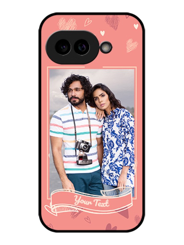 Custom Pixel 9A 5G Custom Glass Phone Case - Love Doodle Art Design