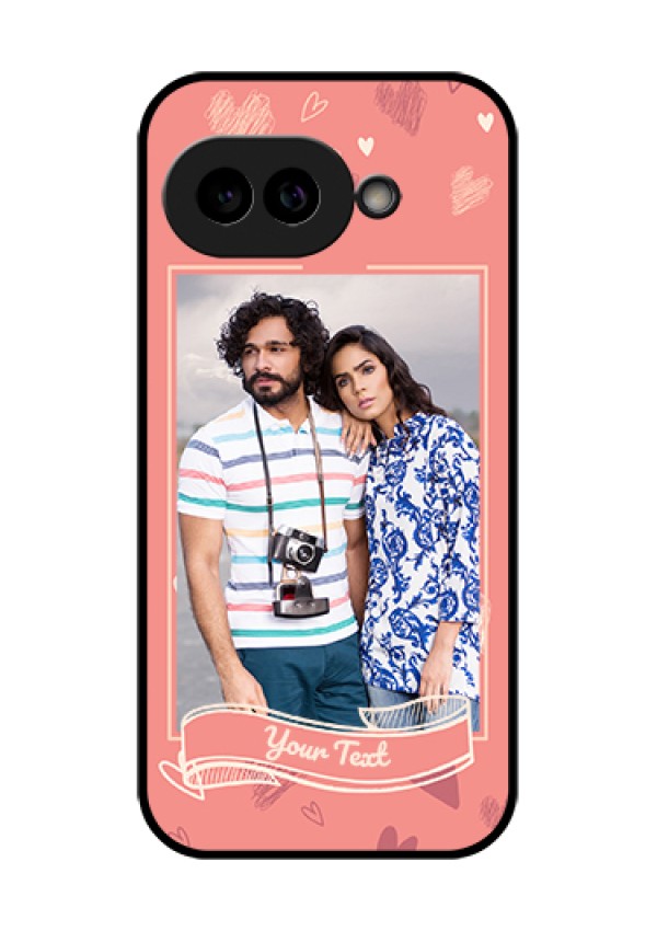 Pixel 9A 5G Custom Glass Phone Case - Love Doodle Art Design