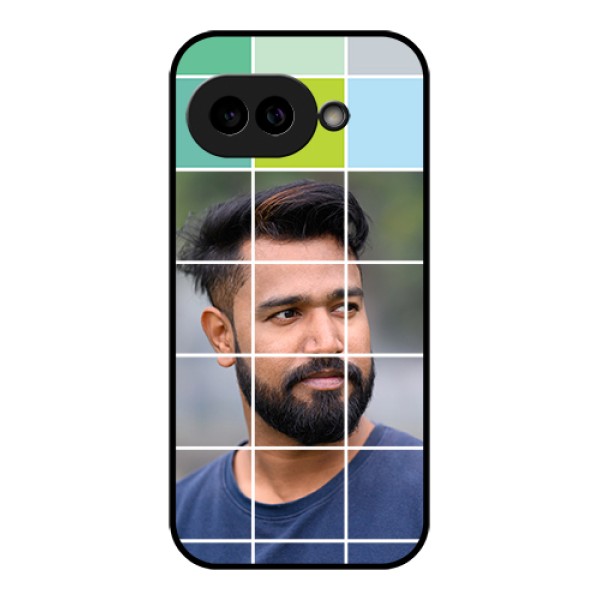 Pixel 9A 5G Custom Glass Phone Case - With White Box Pattern