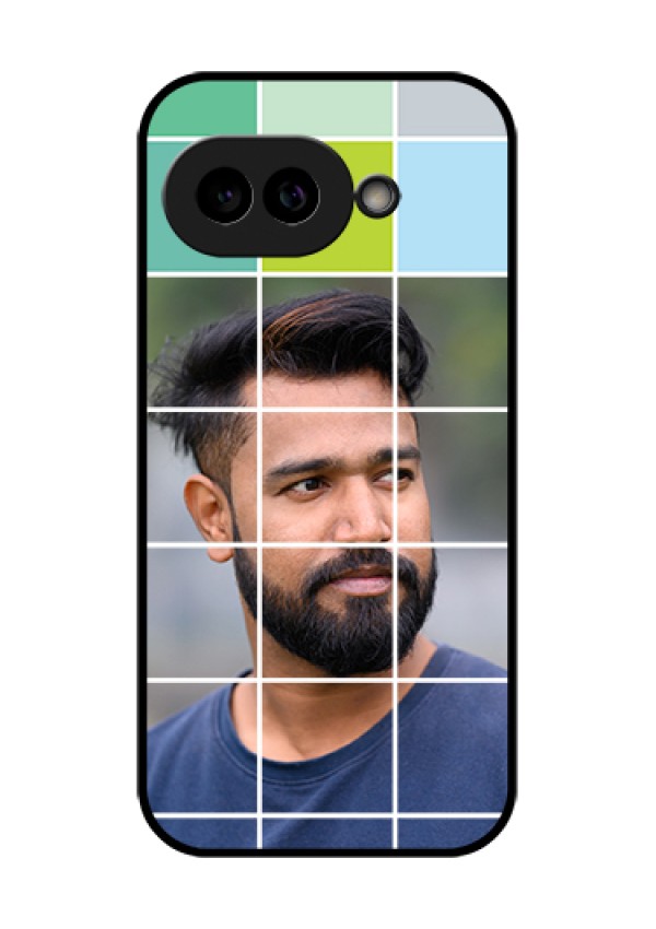 Pixel 9A 5G Custom Glass Phone Case - With White Box Pattern