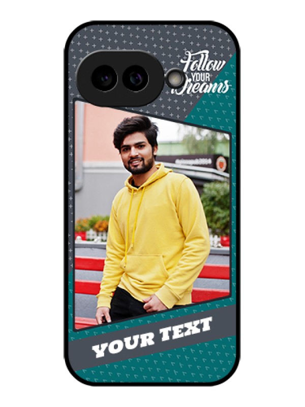 Custom Pixel 9A 5G Custom Glass Phone Case - Background Pattern Design With Quote