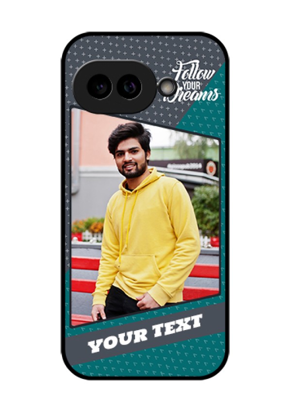 Pixel 9A 5G Custom Glass Phone Case - Background Pattern Design With Quote