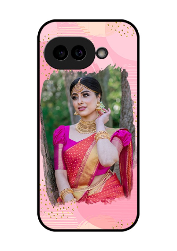 Pixel 9A 5G Custom Glass Phone Case - Gold Glitter Splash Design