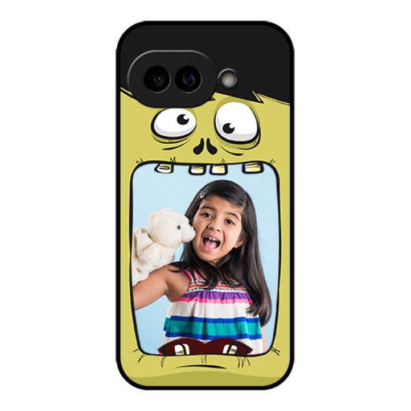 Pixel 9A 5G Custom Glass Phone Case - Cartoon Monster Back Case Design