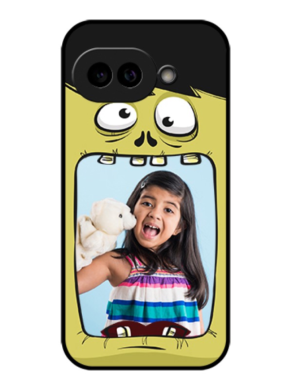 Custom Pixel 9A 5G Custom Glass Phone Case - Cartoon Monster Back Case Design