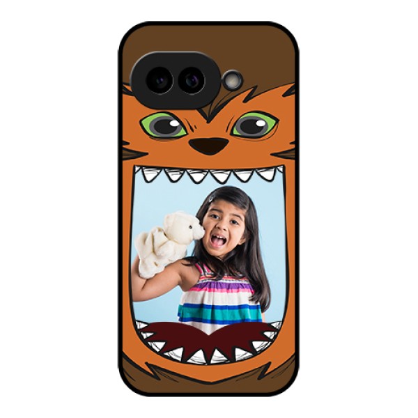 Pixel 9A 5G Custom Glass Phone Case - Owl Monster Back Case Design