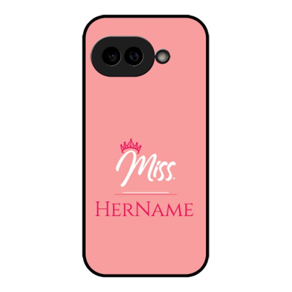 Pixel 9A 5G Custom Glass Phone Case - Mrs With Name Design