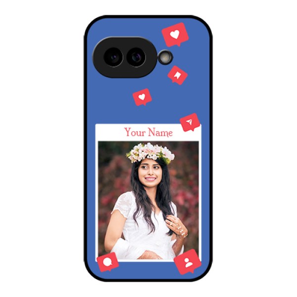 Pixel 9A 5G Custom Glass Phone Case - Like Share And Comment Design